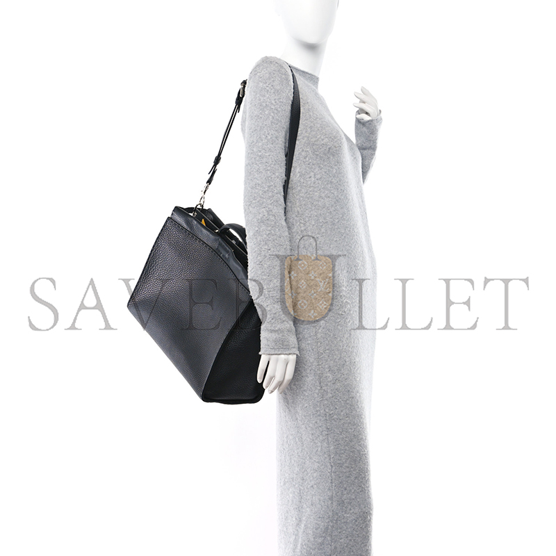 F**di cuoio romano selleria monster eyes inlay large peekaboo satchel black sunflower (42*34*18cm)